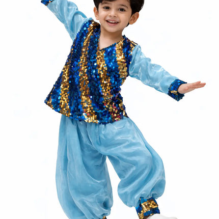 Kids Blue Sequin Dhoti Kurta western dance dress Costume | Boys Party Wear & Dance Dress for School Functions Fancydresswale.com