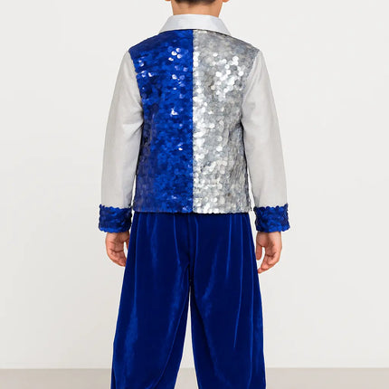 Kids Blue & Silver Sequin Dance Costume – Stage Performance & Fancy Dress Outfit Fancydresswale.com