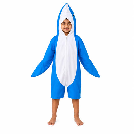 Kids Dolphin Fancy Dress Costume – Cute Ocean Sea Animal Jumpsuit with Attached Hood fancydresswale.com