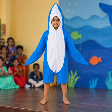 Kids Dolphin Fancy Dress Costume – Cute Ocean Sea Animal Jumpsuit with Attached Hood fancydresswale.com