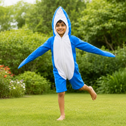 Kids Dolphin Fancy Dress Costume – Cute Ocean Sea Animal Jumpsuit with Attached Hood fancydresswale.com