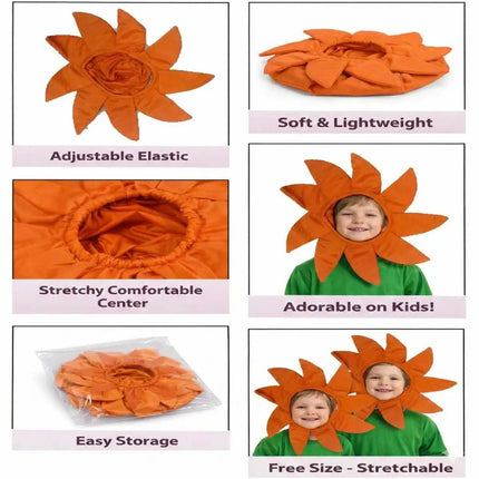 Kids Flower Costume Headgear Orange Petal Fancy Dress for School Functions & Theme Parties (Copy) (Copy) fancydresswale.com