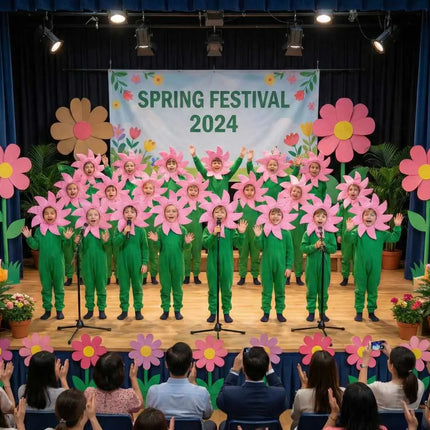 Kids Flower Costume Headgear Pink Petal Fancy Dress for School Functions & Theme Parties fancydresswale.com