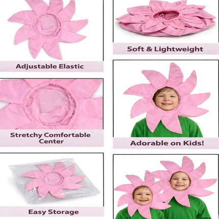 Kids Flower Costume Headgear Pink Petal Fancy Dress for School Functions & Theme Parties fancydresswale.com