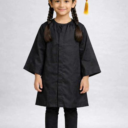 Kids Graduation Costume Set – Black Convocation Gown with Cap & Yellow Stole | School Graduation Dress for Boys & Girls | Fancy Dress Costume (3-8 Years) Fancydresswale