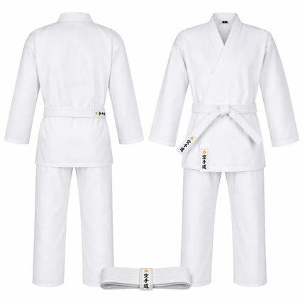 Kids Karate Uniform (Gi) Set with White Belt | Training Martial Arts Dress for Boys & Girls | Soft Breathable Fabric | Age 4–15 Years fancydresswale.com