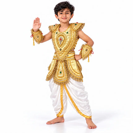 Kids Kavach & Dhoti Costume Set (4–7 Years) - Gold or Silver fancydresswale.com