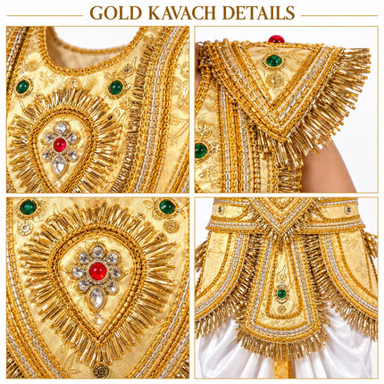 Kids Kavach & Dhoti Costume Set (4–7 Years) - Gold or Silver fancydresswale.com