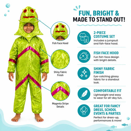 Kids Starfish Fancy Dress Costume – Cute Yellow & Red Sea Animal Jumpsuit with Attached Hood fancydresswale.com