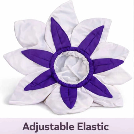 Kids White & Purple Flower Fancy Dress Costume | Flower Head Cutout with Green Jumpsuit for School Functions & Fancy Dress Competitions (Ages 2–10) fancydresswale.com
