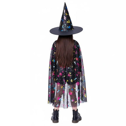 Kids Witch & Wizard Costume Set with Hat and Cape | Halloween Fancy Dress Cloak for Boys & Girls by FancyDressWale fancydresswale.com