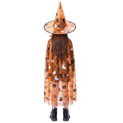 Kids Witch & Wizard Costume Set with Hat and Cape | Halloween Fancy Dress Cloak for Boys & Girls by FancyDressWale fancydresswale.com
