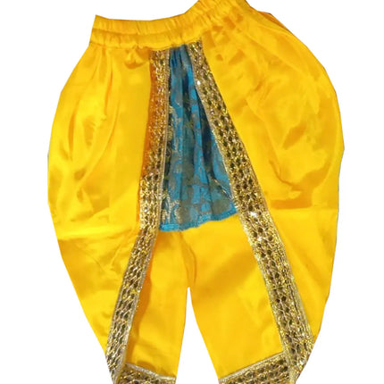 Krishna Baby Dress Set with Patka, Bajuband, Kundal, Bansuri, Morepankh Kardhani | Navy Blue fancydresswale.com