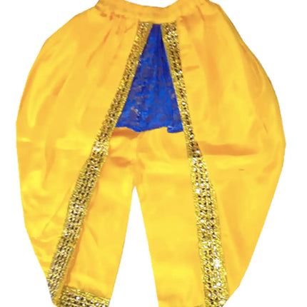Krishna Baby Dress Set with Patka, Bajuband, Kundal, Bansuri, Morepankh Kardhani | Navy Blue fancydresswale.com