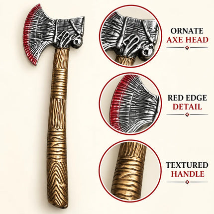 Kulhadi ornamental head, red border and textured handle details