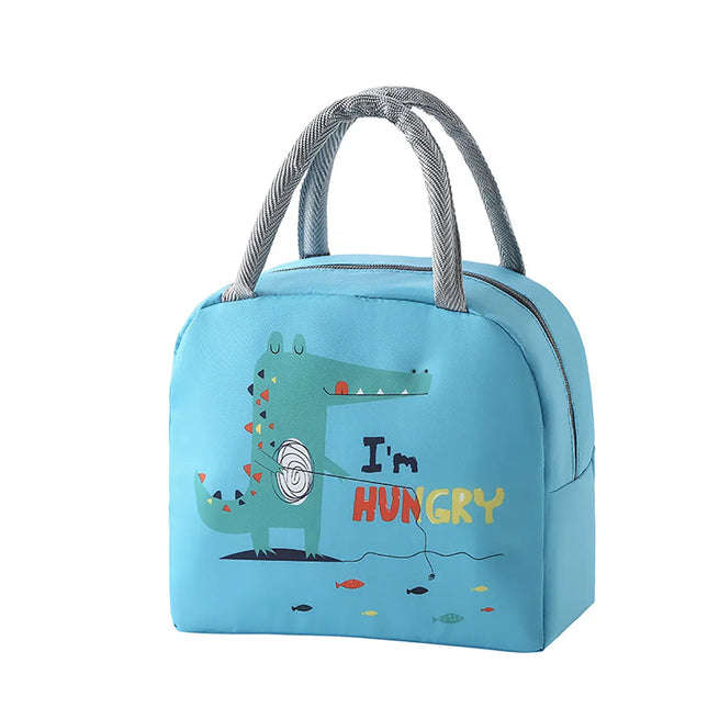 Lunch Box Insulated Bag Soft Leakproof Lunch Bag for Kids Men Women, Durable Thermal Lunch Pail for School Work Office | Fit 6 Cans- Blue Dinosaur Fancydresswale