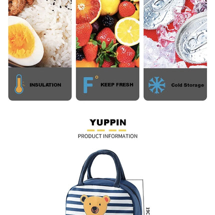 Lunch Box Insulated Bag Soft Leakproof Lunch Bag for Kids Men Women, Durable Thermal Lunch Pail for School Work Office | Fit 6 Cans- Blue Dinosaur Fancydresswale