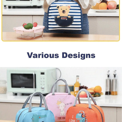 Lunch Box Insulated Bag Soft Leakproof Lunch Bag for Kids Men Women, Durable Thermal Lunch Pail for School Work Office | Fit 6 Cans- Blue Dinosaur Fancydresswale
