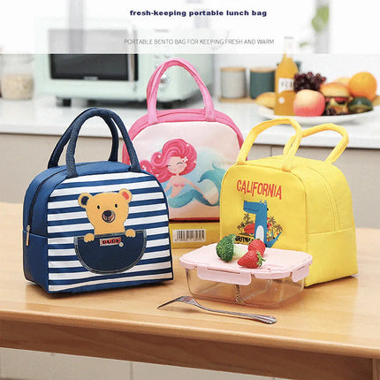 Lunch Box Insulated Bag Soft Leakproof Lunch Bag for Kids Men Women, Durable Thermal Lunch Pail for School Work Office | Fit 6 Cans- Blue Dinosaur Fancydresswale