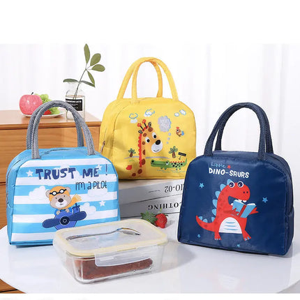 Lunch Box Insulated Bag Soft Leakproof Lunch Bag for Kids Men Women, Durable Thermal Lunch Pail for School Work Office | Fit 6 Cans-Blue Hippo Fancydresswale
