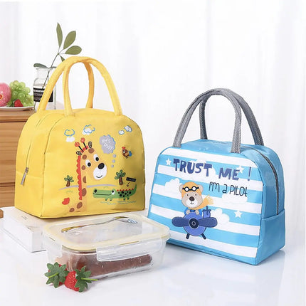 Lunch Box Insulated Bag Soft Leakproof Lunch Bag for Kids Men Women, Durable Thermal Lunch Pail for School Work Office | Fit 6 Cans-Blue Hippo Fancydresswale