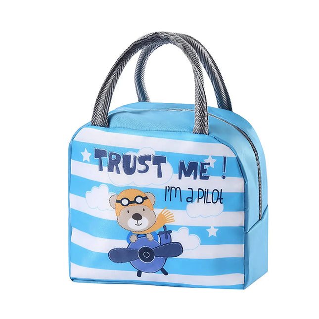 Lunch Box Insulated Bag Soft Leakproof Lunch Bag for Kids Men Women, Durable Thermal Lunch Pail for School Work Office | Fit 6 Cans-Blue bear Fancydresswale