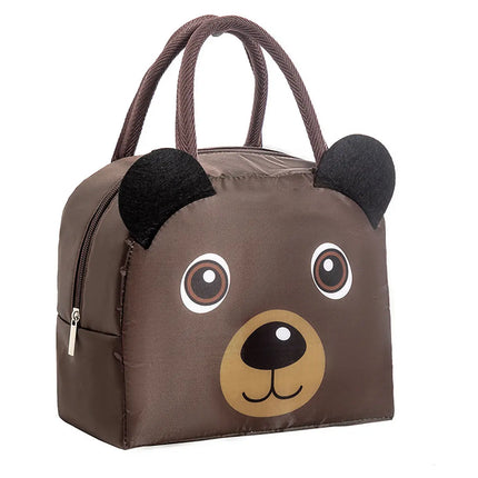 Lunch Box Insulated Bag Soft Leakproof Lunch Bag for Kids Men Women, Durable Thermal Lunch Pail for School Work Office | Fit 6 Cans-Coffee Bear Fancydresswale