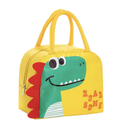 Lunch Box Insulated Bag Soft Leakproof Lunch Bag for Kids Men Women, Durable Thermal Lunch Pail for School Work Office | Fit 6 Cans-Yellow Dragon Fancydresswale