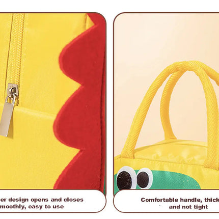 Lunch Box Insulated Bag Soft Leakproof Lunch Bag for Kids Men Women, Durable Thermal Lunch Pail for School Work Office | Fit 6 Cans-Yellow Dragon Fancydresswale
