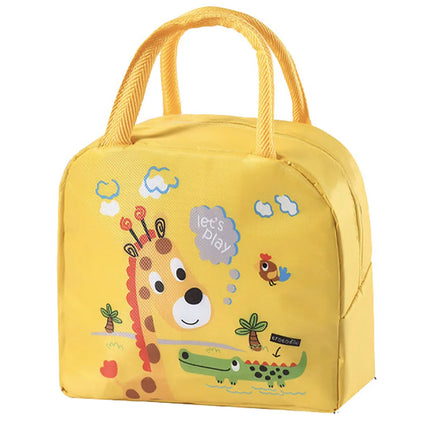 Lunch Box Insulated Bag Soft Leakproof Lunch Bag for Kids Men Women, Durable Thermal Lunch Pail for School Work Office | Fit 6 Cans-Yellow Giraffe Fancydresswale