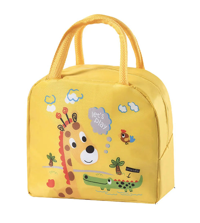 Lunch Box Insulated Bag Soft Leakproof Lunch Bag for Kids Men Women, Durable Thermal Lunch Pail for School Work Office | Fit 6 Cans-Yellow Giraffe Fancydresswale