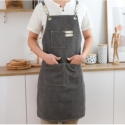 Chef Aprons Canvas Cross Back Premium : Stylish Unisex Design with Spacious Pockets fancydresswale.com