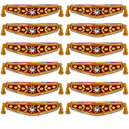 Moti Belt Small – Traditional Mirror Work Kamar Belt (Pack of 12) fancydresswale.com