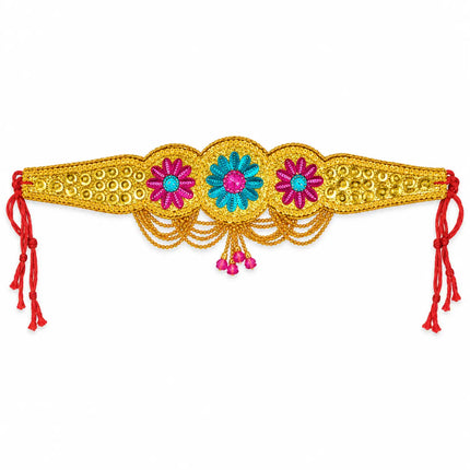 Multi Moti Belt – Gold-Tone Floral Kamar Belt fancydresswale.com