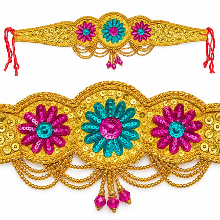 Multi Moti Belt – Gold-Tone Floral Kamar Belt fancydresswale.com