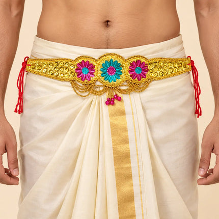 Multi Moti Belt – Gold-Tone Floral Kamar Belt fancydresswale.com