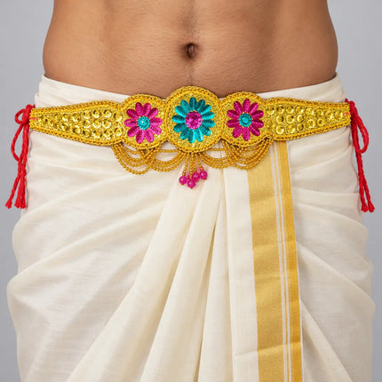 Multi Moti Belt – Gold-Tone Floral Kamar Belt fancydresswale.com