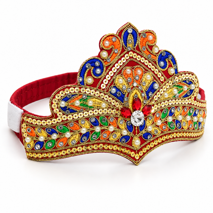 Multicolor Handmade Floral Mukut Crown for Kids – Pack of 6
