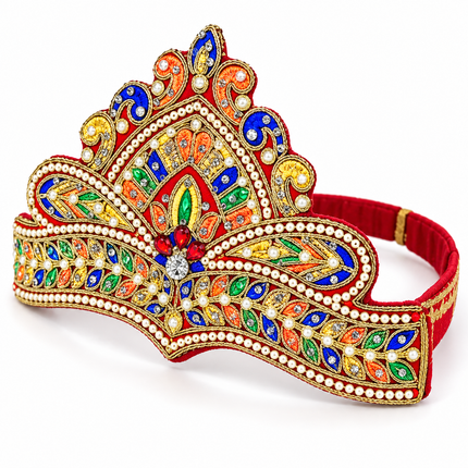 Multicolor Handmade Floral Mukut Crown for Kids – Pack of 6