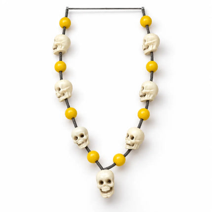 Nimbu Mund Mala – Yellow Beads & Skull Fancy Dress Necklace fancydresswale.com