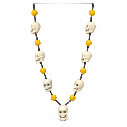 Nimbu Mund Mala – Yellow Beads & Skull Fancy Dress Necklace fancydresswale.com