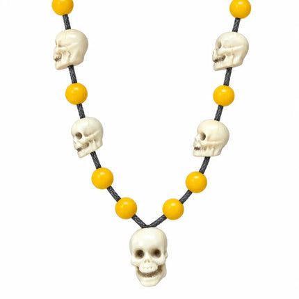 Nimbu Mund Mala – Yellow Beads & Skull Fancy Dress Necklace fancydresswale.com