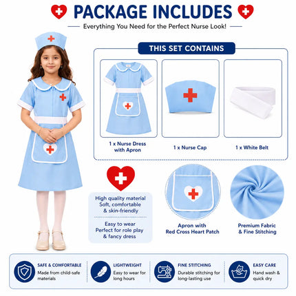 Nurse Set Costume Dress For Girls Fancydresswale