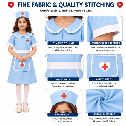 Nurse Set Costume Dress For Girls Fancydresswale