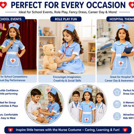 Nurse Set Costume Dress For Girls Fancydresswale