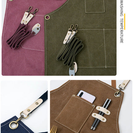 Chef Aprons Canvas Cross Back Premium : Stylish Unisex Design with Spacious Pockets fancydresswale.com