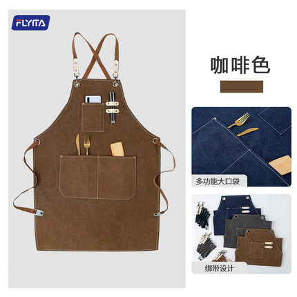Chef Aprons Canvas Cross Back Premium : Stylish Unisex Design with Spacious Pockets fancydresswale.com