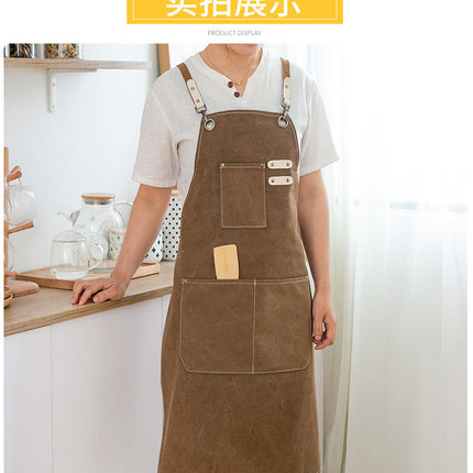 Chef Aprons Canvas Cross Back Premium : Stylish Unisex Design with Spacious Pockets fancydresswale.com