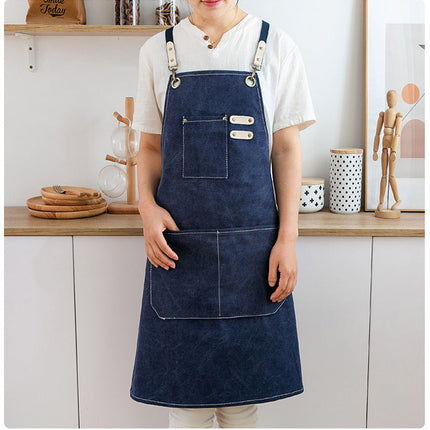 Chef Aprons Canvas Cross Back Premium : Stylish Unisex Design with Spacious Pockets fancydresswale.com