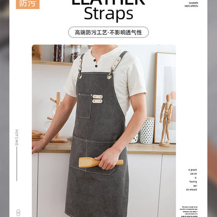 Chef Aprons Canvas Cross Back Premium : Stylish Unisex Design with Spacious Pockets fancydresswale.com
